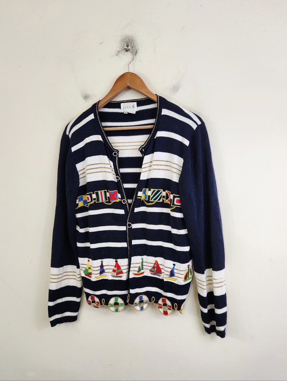 90s Vintage Nautical Cardigan